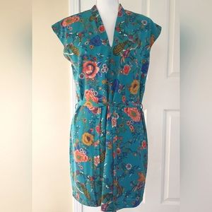 Forever 21 Teal Floral Dress Medium